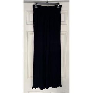Three Dots‎ Women's Black Pull On Crinkle Pants High Waist Beach Minimalist